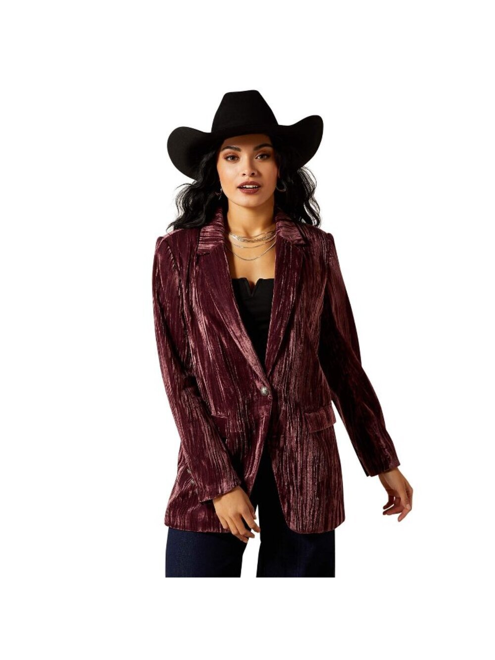 Ariat Women's Aura Lined Velvet Blazer Suit Coat Jacket Port Royale 10065956